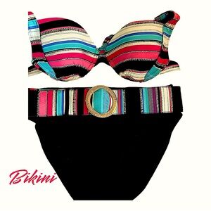 High Waist Belted Bikini Size S